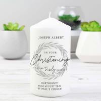 Personalised Truly Blessed Christening Pillar Candle Extra Image 1 Preview